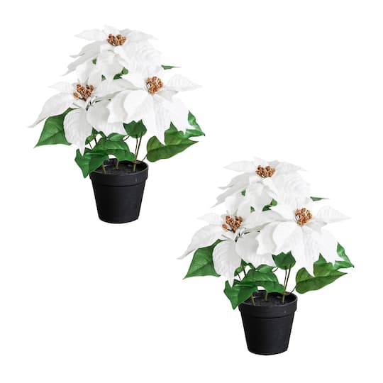 Nearly Natural 15" Artificial Poinsettia Plants